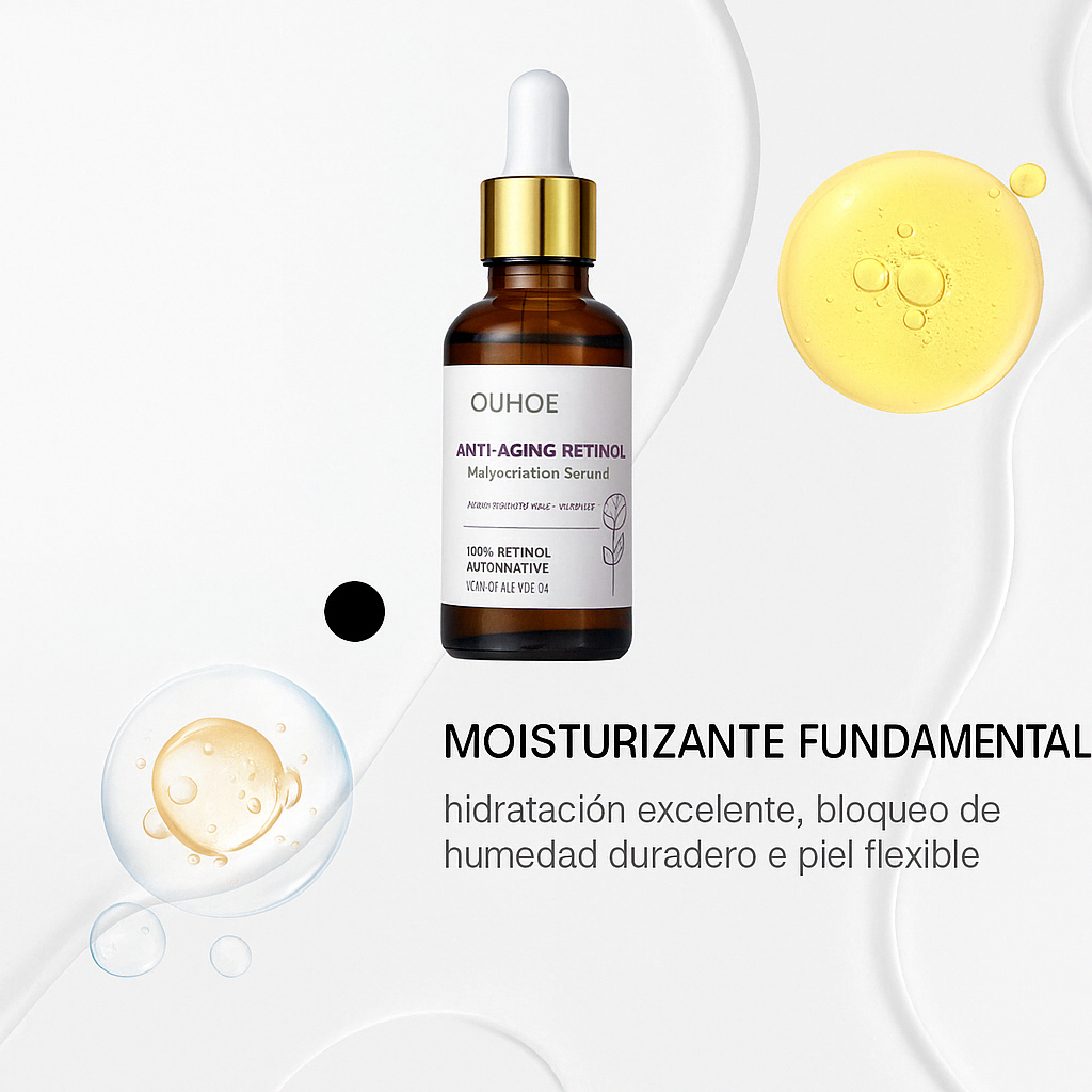 Sérum Facial Anti-Edad con Retinol, Colágeno y Bakuchiol – Rejuvenecedor, Mejora la Elasticidad, Suave y No Irritante – 30ml