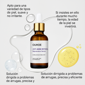 Sérum Facial Anti-Edad con Retinol, Colágeno y Bakuchiol – Rejuvenecedor, Mejora la Elasticidad, Suave y No Irritante – 30ml